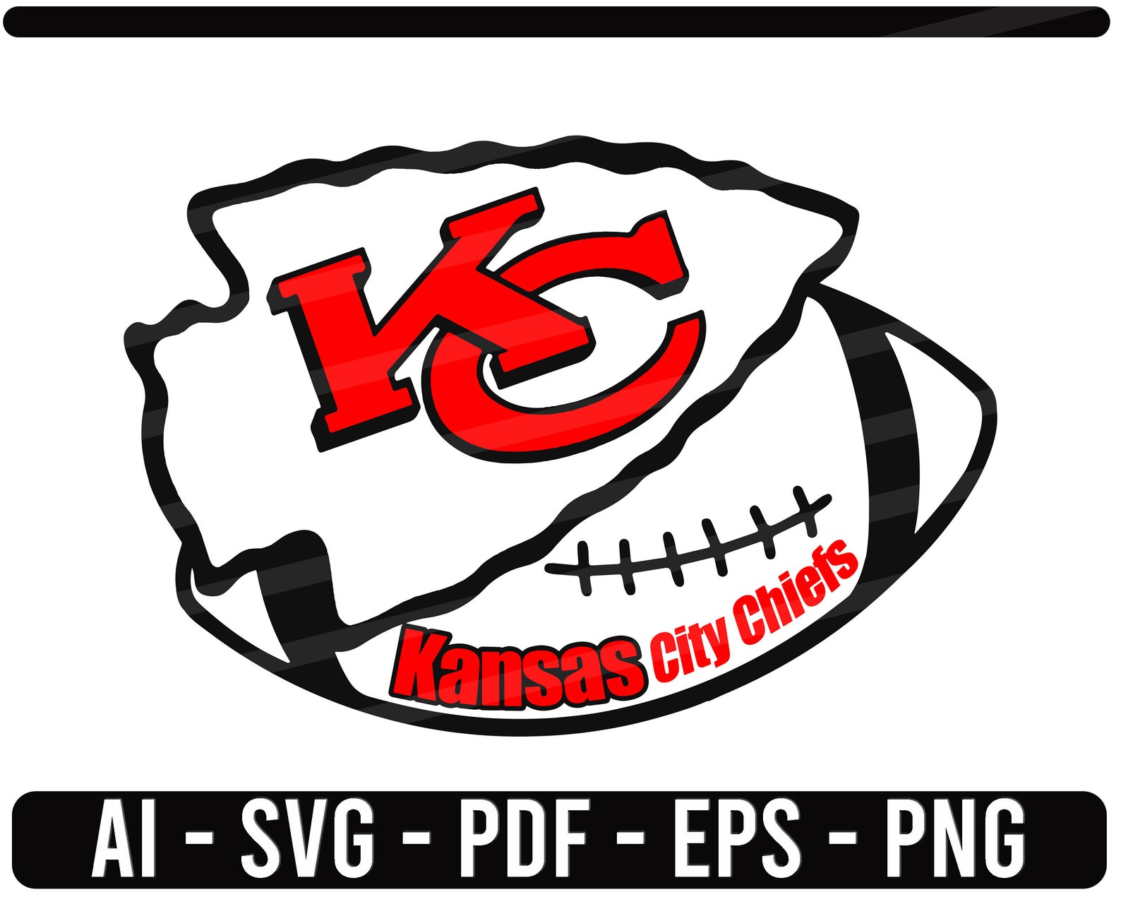 Kansas city Chiefs Ball SVG NFL sports Logo Football cut file Etsy