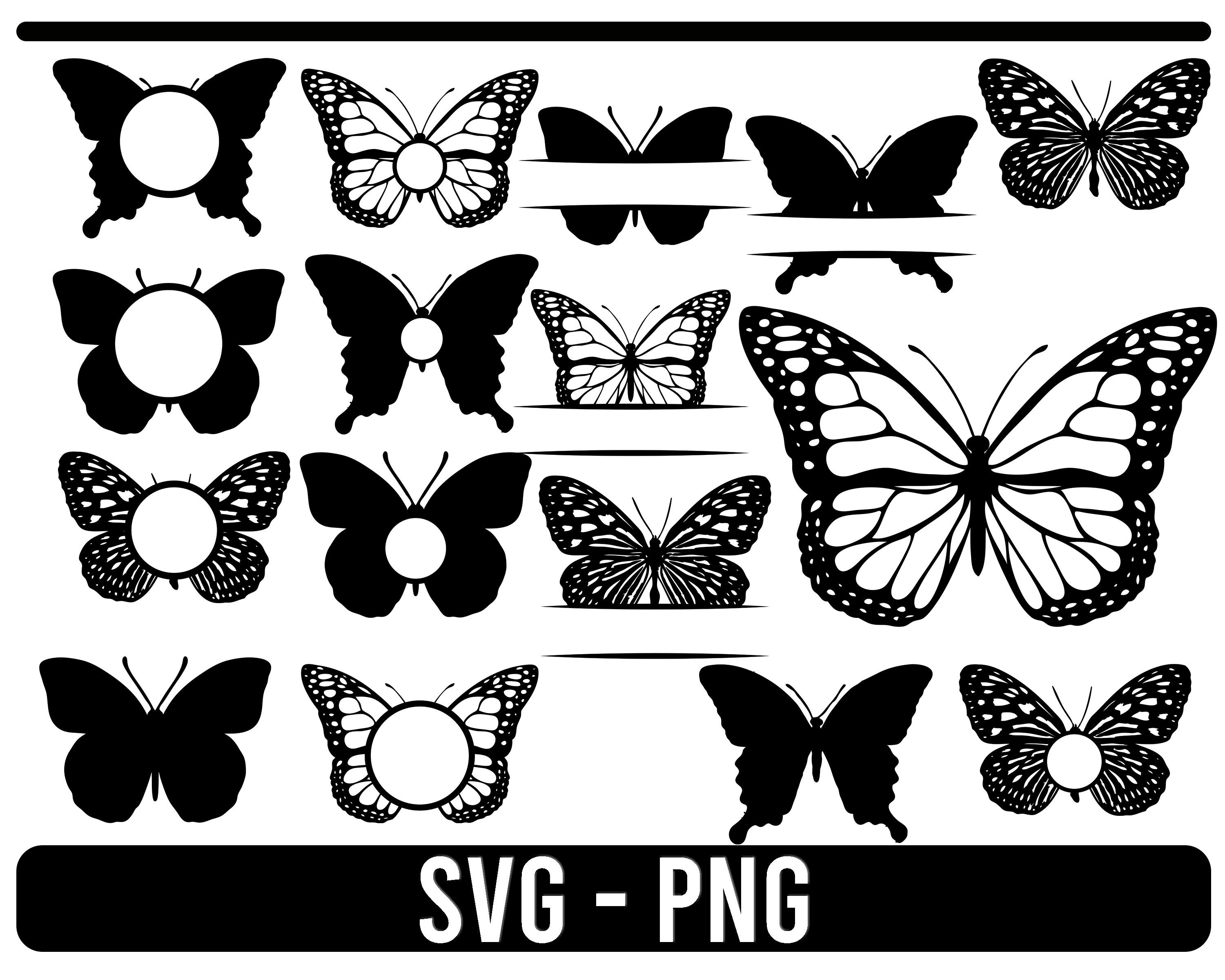 Butterfly Shapes bundle SVG DXF Png Digital File ONLY Etsy