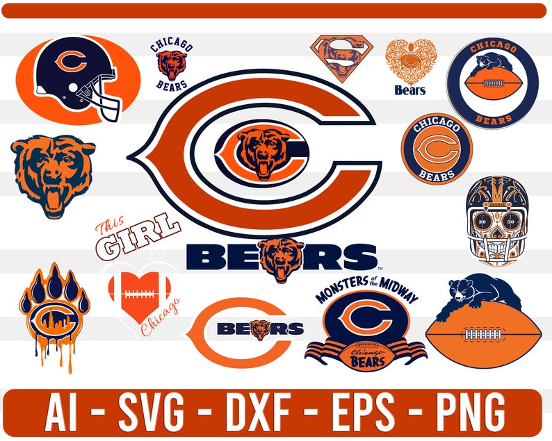Chicago Bears SVG NFL sports Logo Football cut file for cricut | Etsy