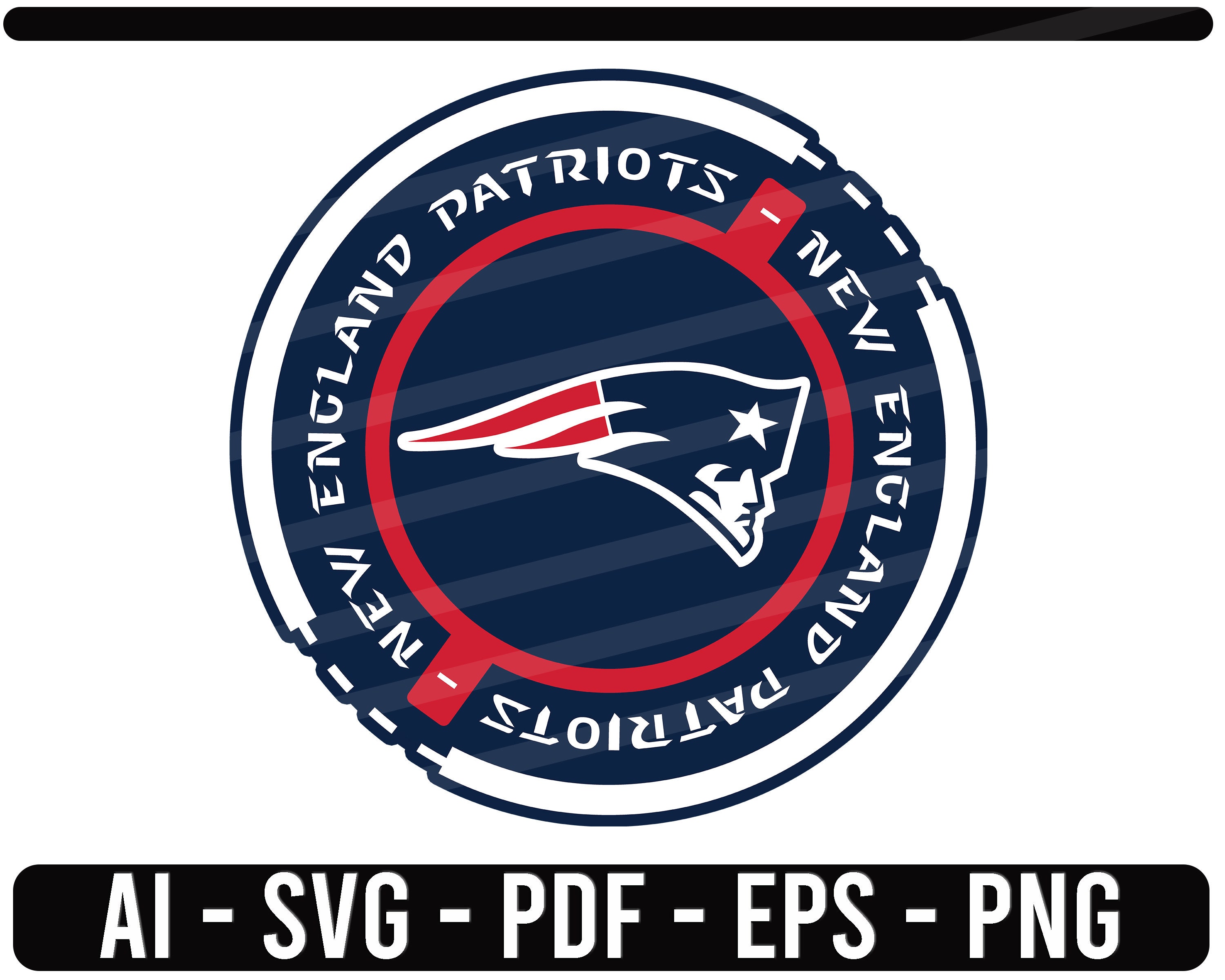 New England Patriots Circle SVG NFL sports Logo Football cut | Etsy