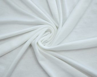 MILK WHITE 60" Rayon Spandex Jersey Tejido de punto Oeko-Tex Dye cortado a medida - 1 Yard