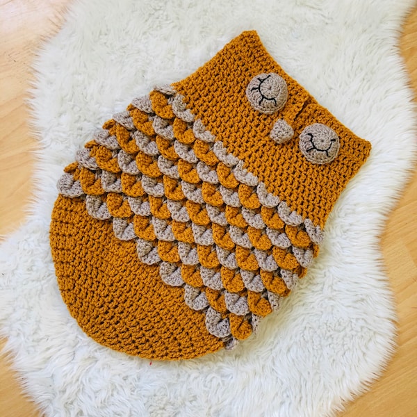 Gigoteuse Hibou 0-6 mois fait main au crochet Nid d’ange