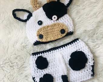 Cow costume for photo shoot from premature to 18 months