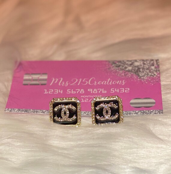 Black Chanel inspired earrings