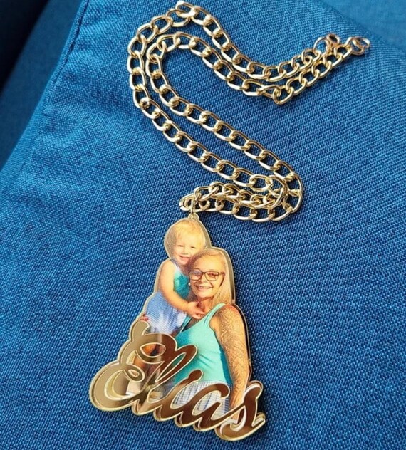 Customized picture acrylic name necklace with earrings or without earrings