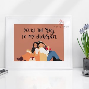 DDLJ Raj and Simran Print - Desi Art, Kajol, DDLJ Poster, Shah Rukh Khan, Raj, Indian Wall Art, Wall Decor, Simran, South Asian
