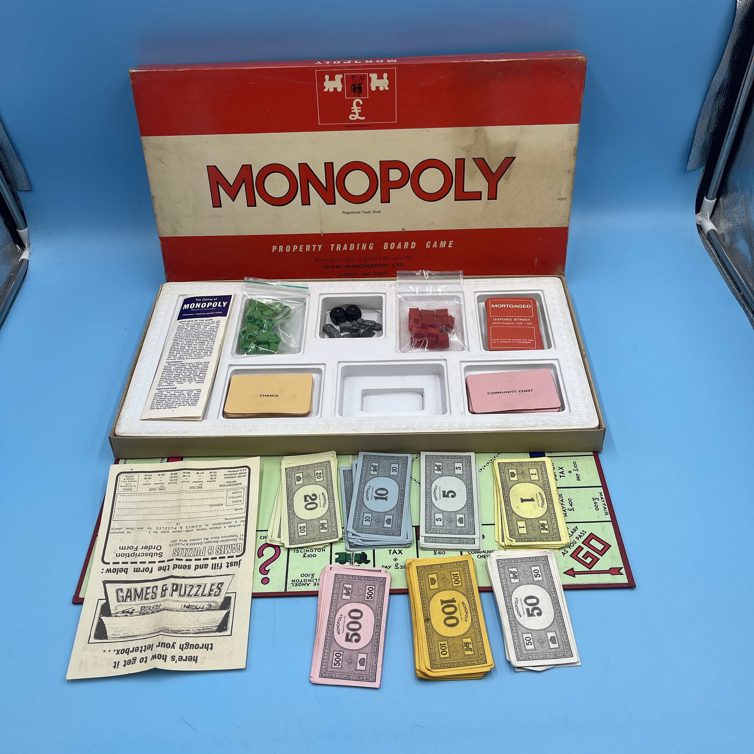 Vintage Waddingtons Monopoly Board Game 402 Parker Bros *complete