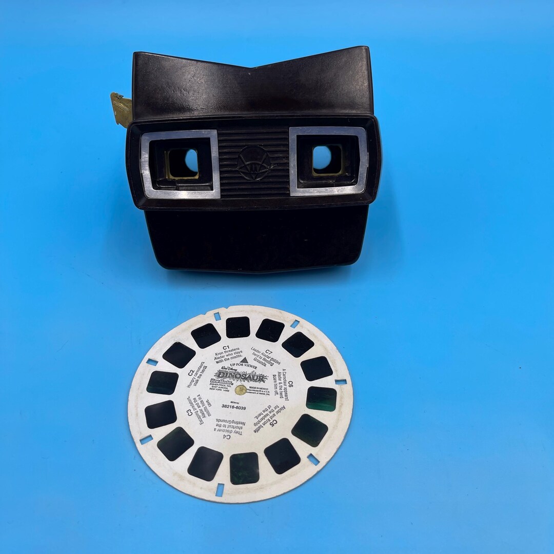 Viewmaster Model E Vintage View-master Model E 3D Viewer Bakelite Brown With 1 X Dinosaur ...
