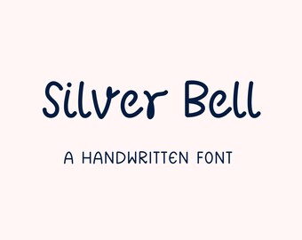 Silver bell - Handwritten font, Clean font, Modern font, Notes font, Simple font, Seasonal font, Christmas font, Cricut font, Procreate font