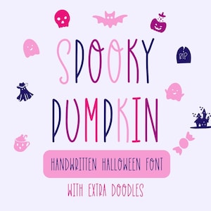 Gruselige Kürbis - Halloween-Schrift, schrullige Schriftart, gruselige Schriftart, handgeschriebene Schriftart, Cricut-Schrift, lustige Schriftart, procreate-Schrift, Canva-Schrift, Doodle-Schrift,