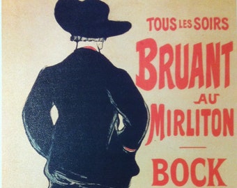 impression publicitaire vintage Français Art Nouveau "BRUANT AU MIRLITON"