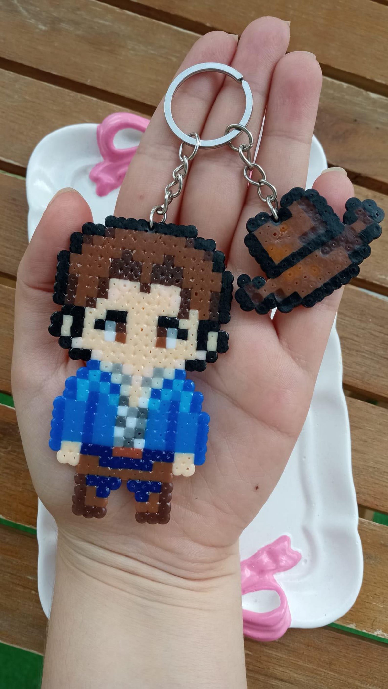 Texas Chainsaw Massacre Wyatt Dunn Keychain / Handmade Pixel Art Perler ...
