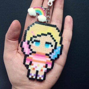 Wednesday Addams & Enid Sinclair Perler Bead Keychains - Handmade Chibi ...