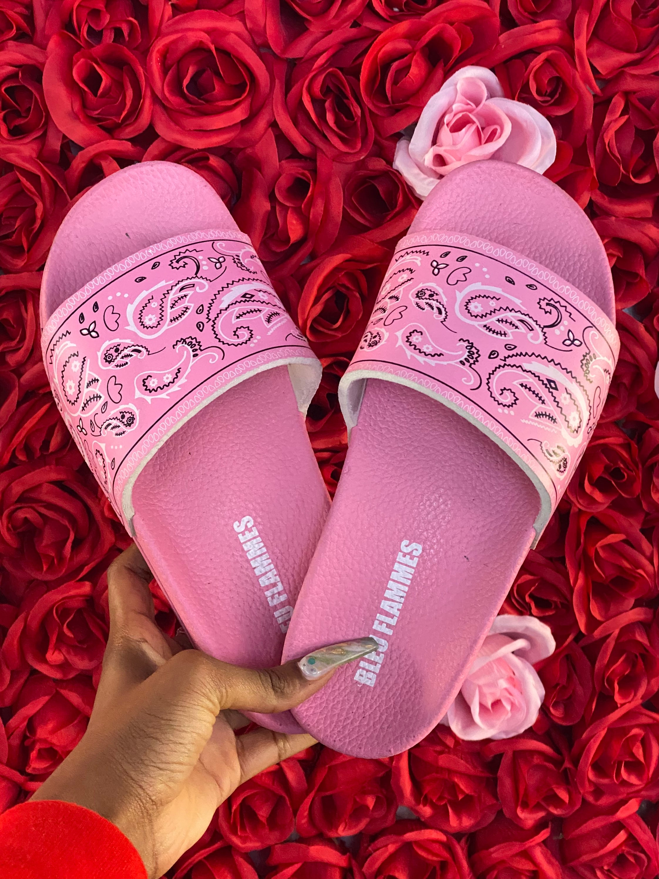 610 - nike girl slides pink and shoes sneakers sandals - Supreme x