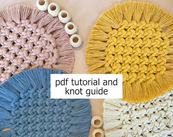 PDF TUTORIAL • mug rug pattern, macrame coaster tutorial, macrame coaster pattern, pdf pattern, digital tutorial - P15