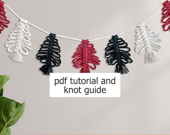 PDF TUTORIAL • easy macrame garland, christmas tree garland, diy holiday decor, holiday crafts, beginner macrame pattern pdf - P13