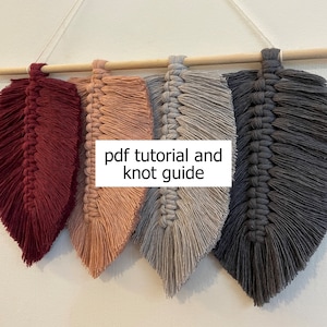 PDF TUTORIAL • beginner macrame pattern pdf, leaf macrame tutorial, how to macrame leaf pattern, macrame feather pattern, easy macrame - P2