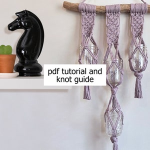 PDF TUTORIAL • macrame planter pattern, hanging macrame jars, macrame tutorial pdf, diy hanging garden, how to macrame for beginner - P7