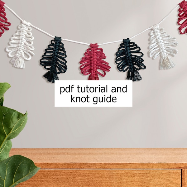 PDF TUTORIAL • easy macrame garland, christmas tree garland, diy holiday decor, holiday crafts, beginner macrame pattern pdf - P13