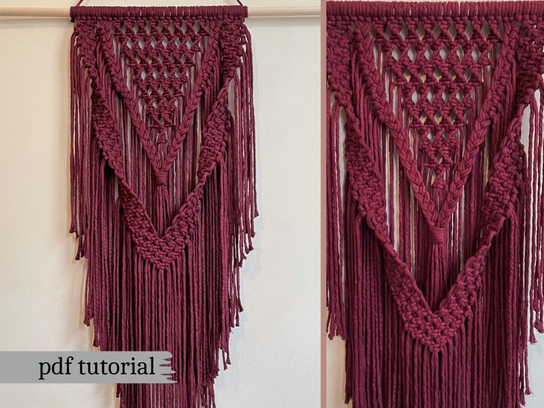 PDF PATTERN Long Macrame Wall Hanging Instructions Etsy
