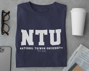 May include: A navy blue t-shirt with white text that reads "NTU NATIONAL TAIWAN UNIVERSITY [EST. 1928]"