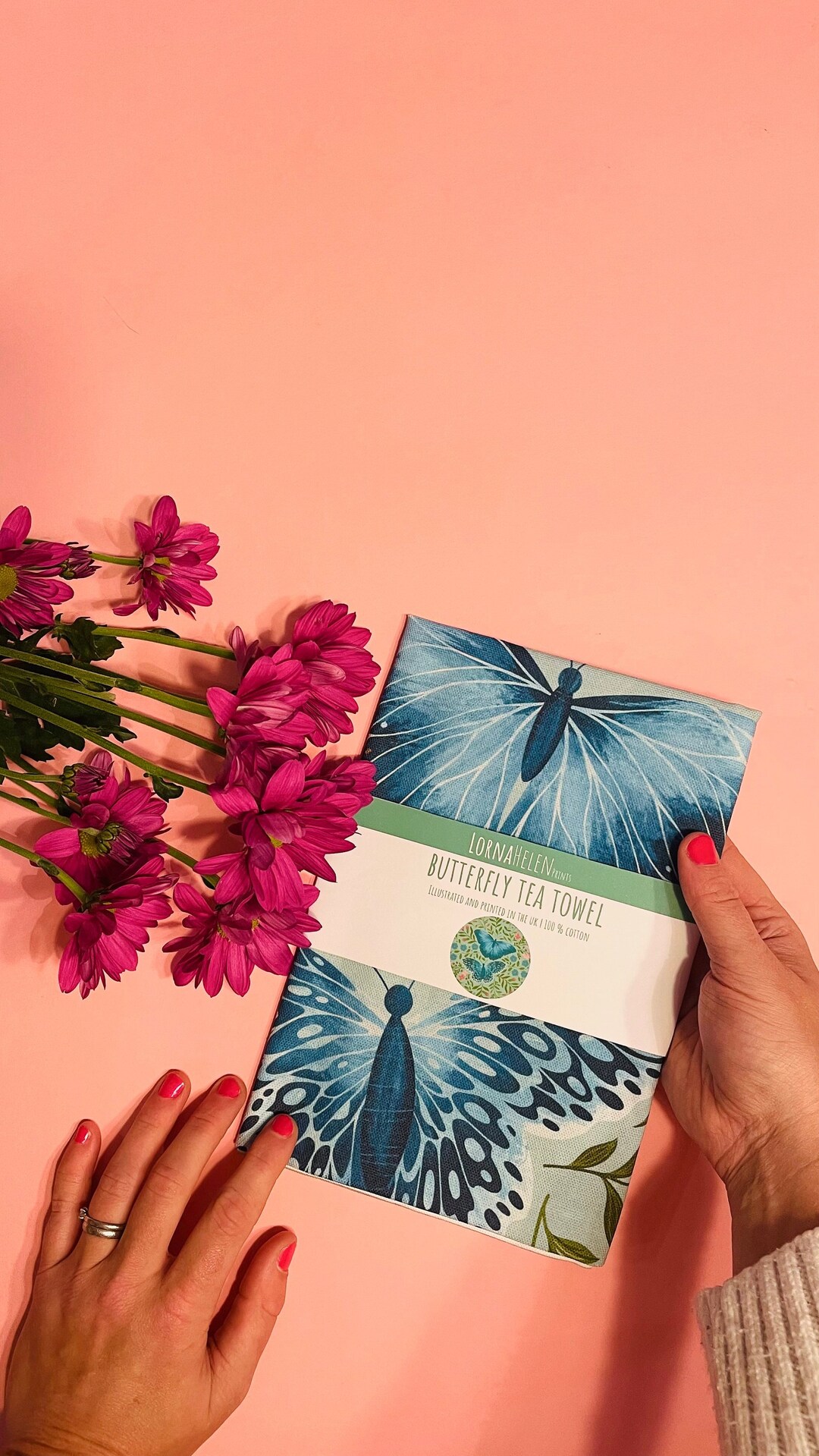 Butterfly Tea Towel, Butterfly Print, Cotton Tea Towel, Butterfly Gift