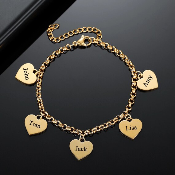 Heart name bracelet outlet