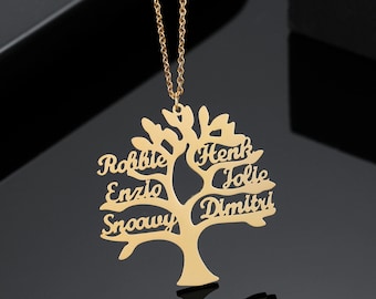 Customizable first name tree of life necklace Gold or Silver or Rose Gold color