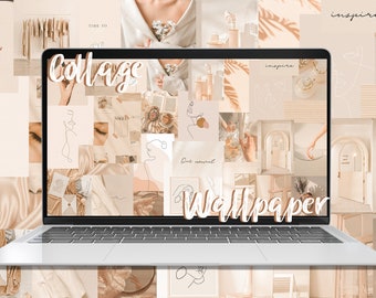 pic Aesthetic Neutral Collage Wallpaper Macbook collage wallpaper etsy