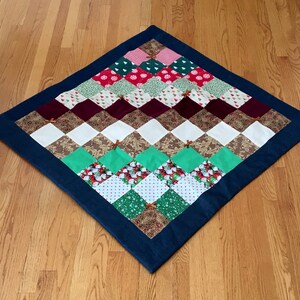 Happy Holidays Quilt-Handmade Baby Quilt, Gender Neutral, Christmas Baby Blanket, Red, Green