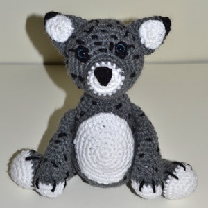 Crochet Wild Animal, Stuffed Leopard, Crochet Leopard, Crochet Big Cat, Stuffed Snow Leopard, Crochet Snow Leopard
