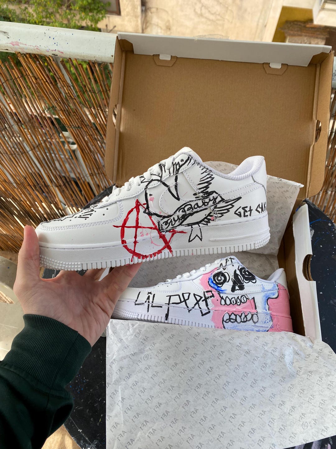 custom lil peep air forces