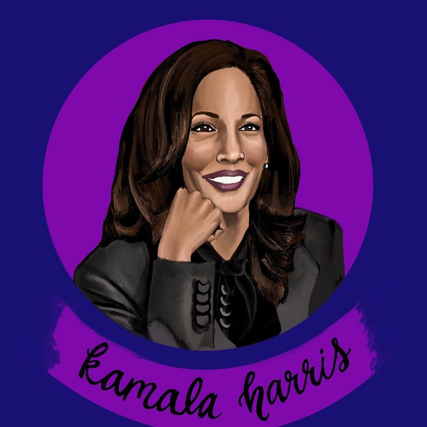 Kamala Harris Illustrated Art Print