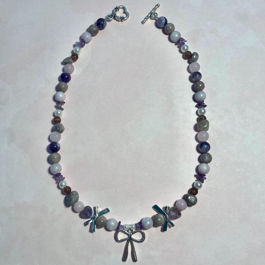 Amethyst Ribbons Necklace - Etsy