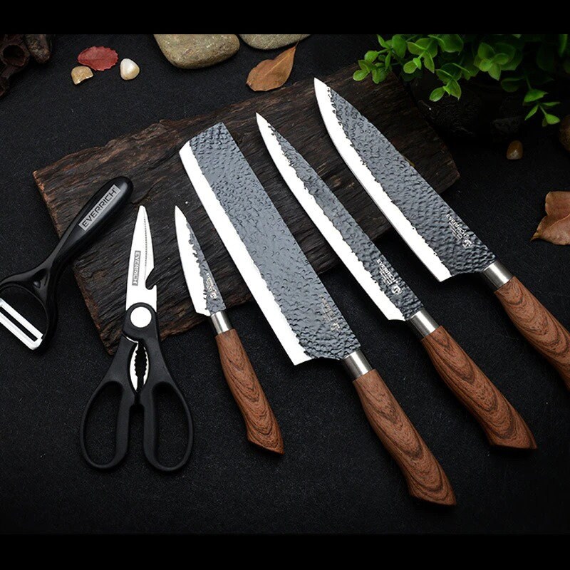 Stainless Steel Kitchen Knives Set Kitchen Knife Sets Etsy
