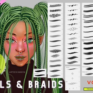 65 Braids & Curls Brushes Vol 3 • 2022 ALLE NEUEN PINSEL • kommerzielle Nutzung