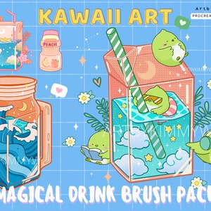 Procreate Kawaii Magical Drinks Brush Pack