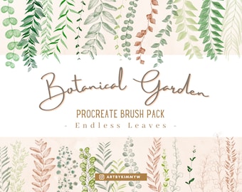 Procreate Botanical Garden Leaves Brush Pack | Bullet Journal | Wreath | Floral Decoration | Invitation | bouquet