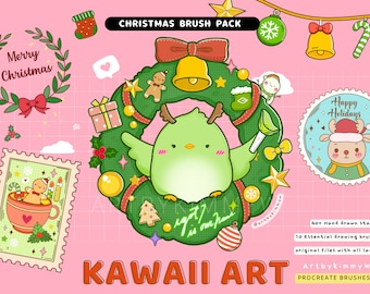 Procreate Kawaii Christmas Brush Pack