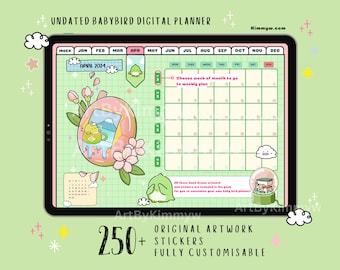 Cute Baby Bird Digital Planner & Sticker Pack | Goodnotes | Notibality | PNG precropped stickers | Original Artwork