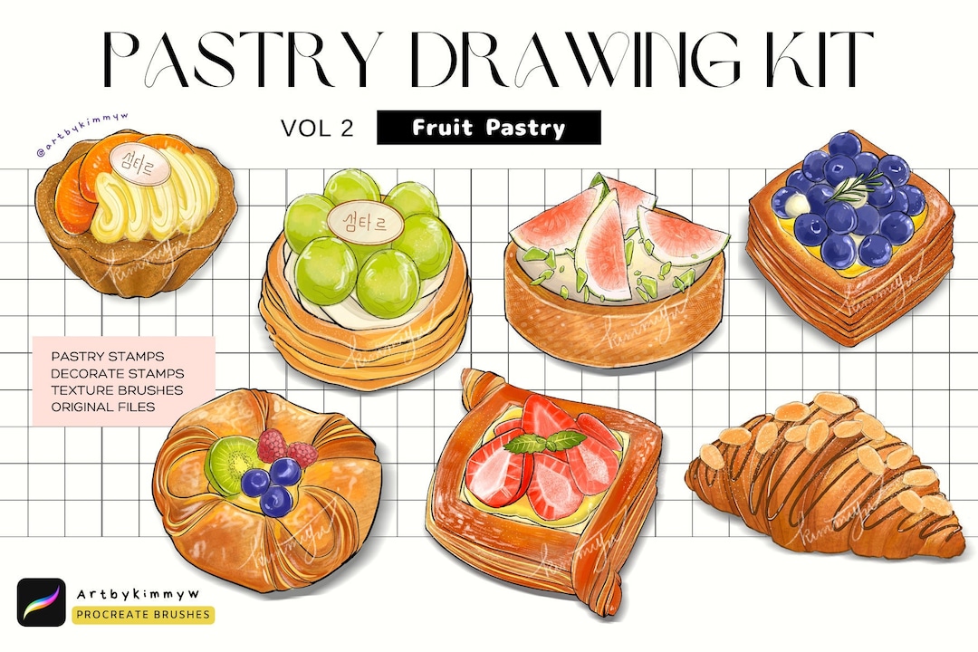 Fruit Food Procreate Brush Stamps IPAD Graphic by