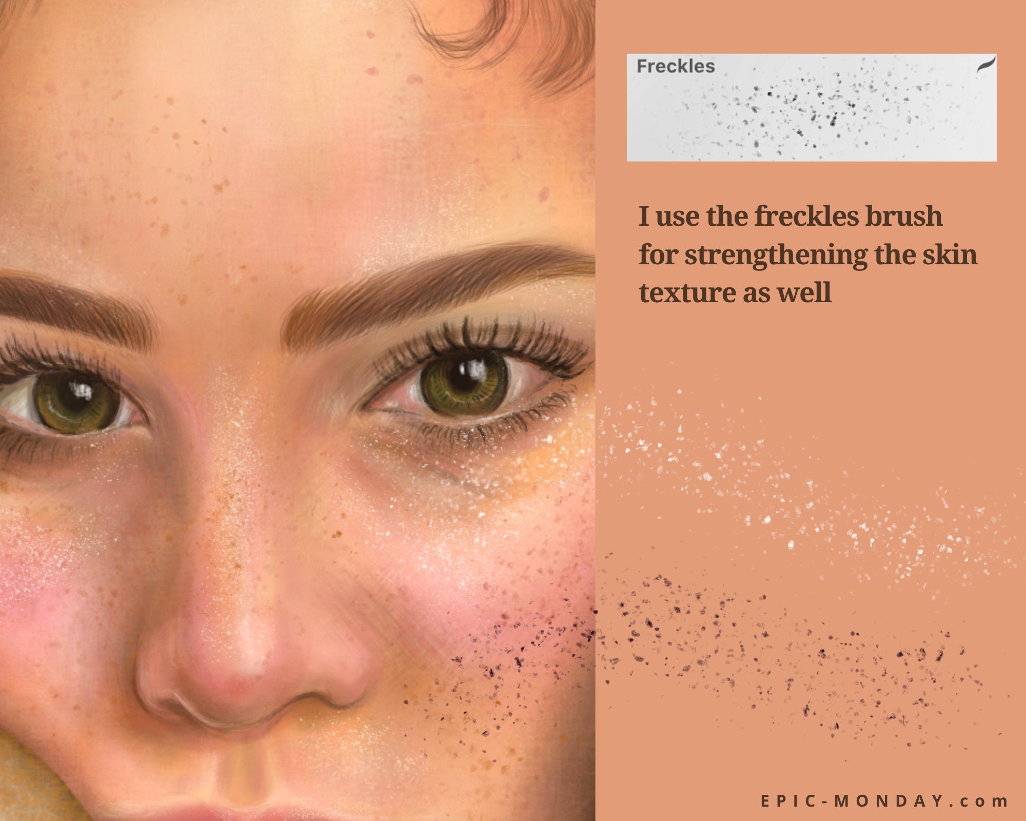 Realistic Portrait Procreate Brushes Freckles Brush Brow Etsy Hong Kong