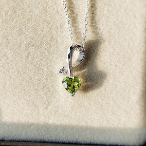 Luckyshine 5Pcs Heart-Shaped Gemstone Silver Necklace Pendants - Garnet, Morganite, Topaz, Peridot - Multicolor