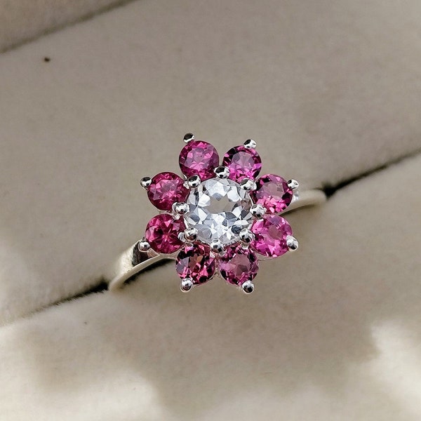 Pink Flower Ring - Etsy