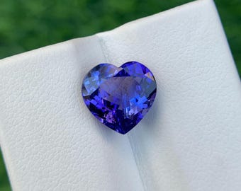 Facetterad 3,5ct Tanzanit Hjärt Ädelsten, Smyckestillverkning