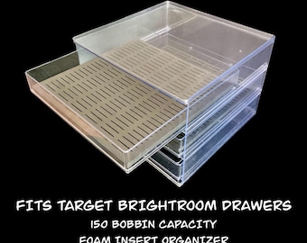 Target Brightroom Bobbin Organizer Insert•Embroidery Floss Storage for Brightroom Drawer•Fits Plastic or 2–3mm Acrylic Bobbins•150 Capacity