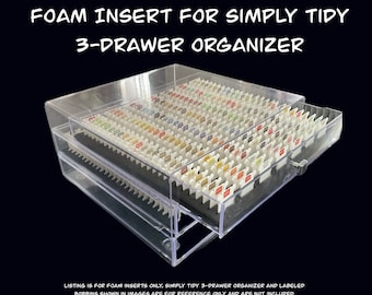 Bobbin Foam Insert for Simply Tidy 3-Drawer Organizer-Perfect Floss Bobbin Insert Storage-Embroidery Present Gift for Crafter Cross Stitcher
