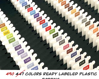 490 DMC Plastic Bobbins-490 Colors Ready Labeled Bobbins (NO floss included) 490 Labeled Plastic Bobbins, Perfect Present Gift for Stitchers