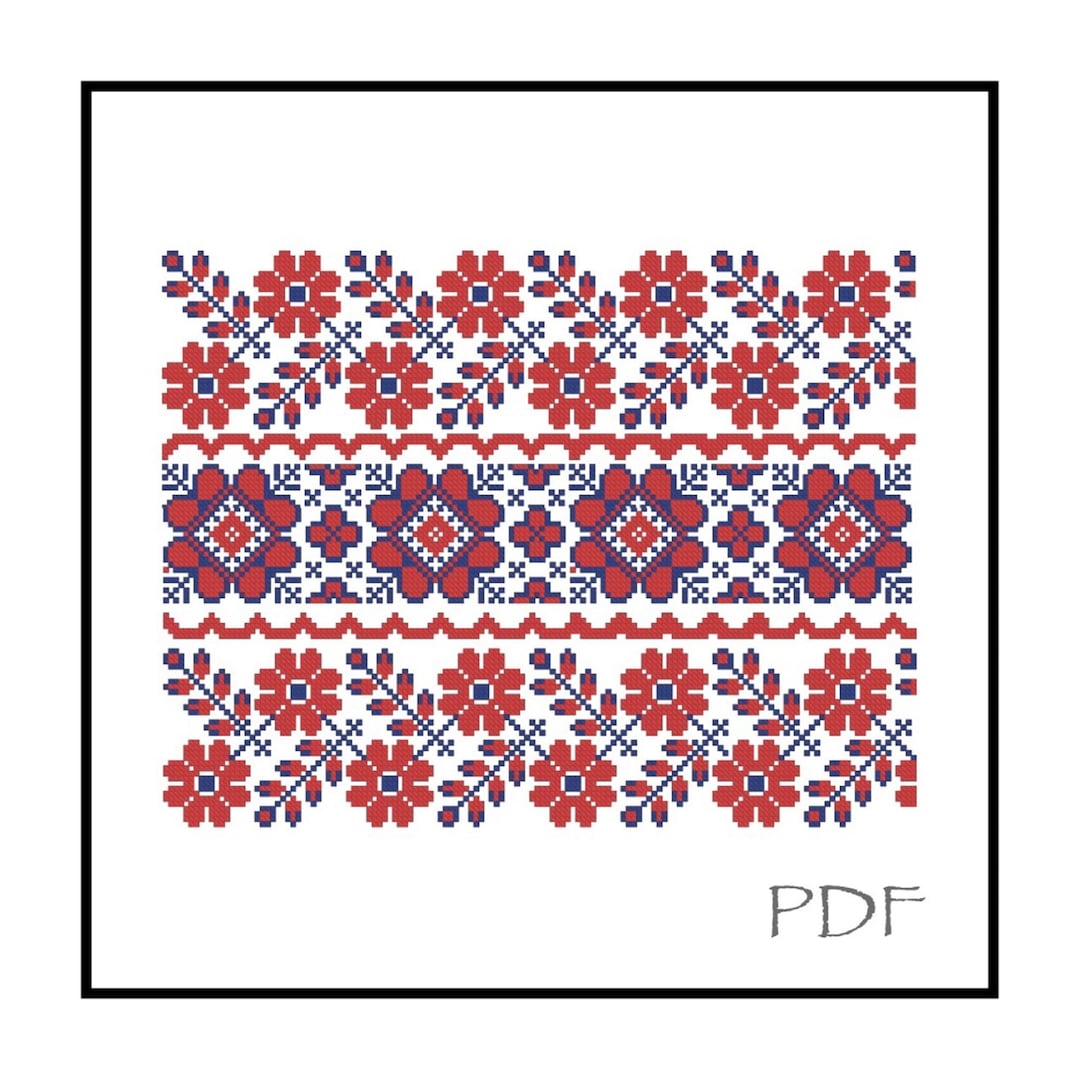 Ukrainian Folk Style Cross Stitch Pattern PDF Pattern Instant Download