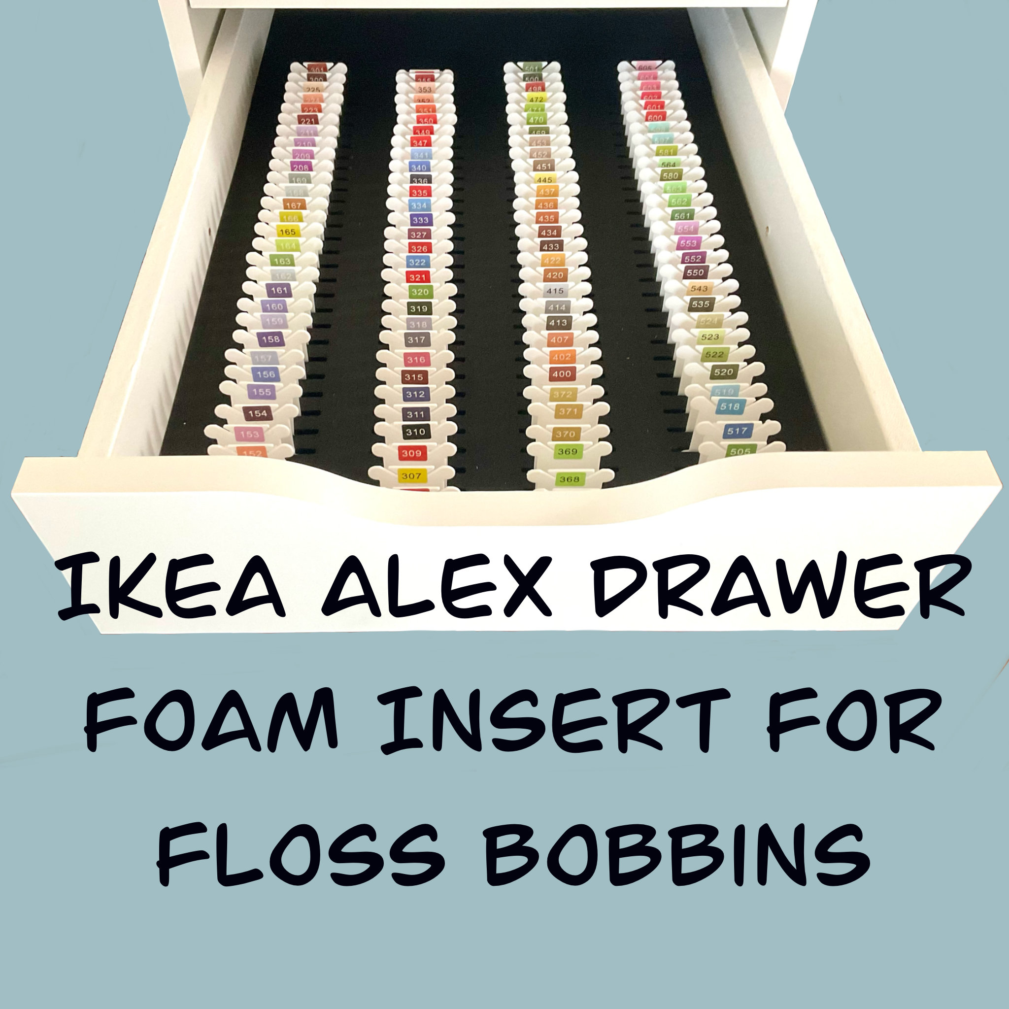 IKEA Alex Drawer Foam Insert for Floss Bobbins-cross Stitch
